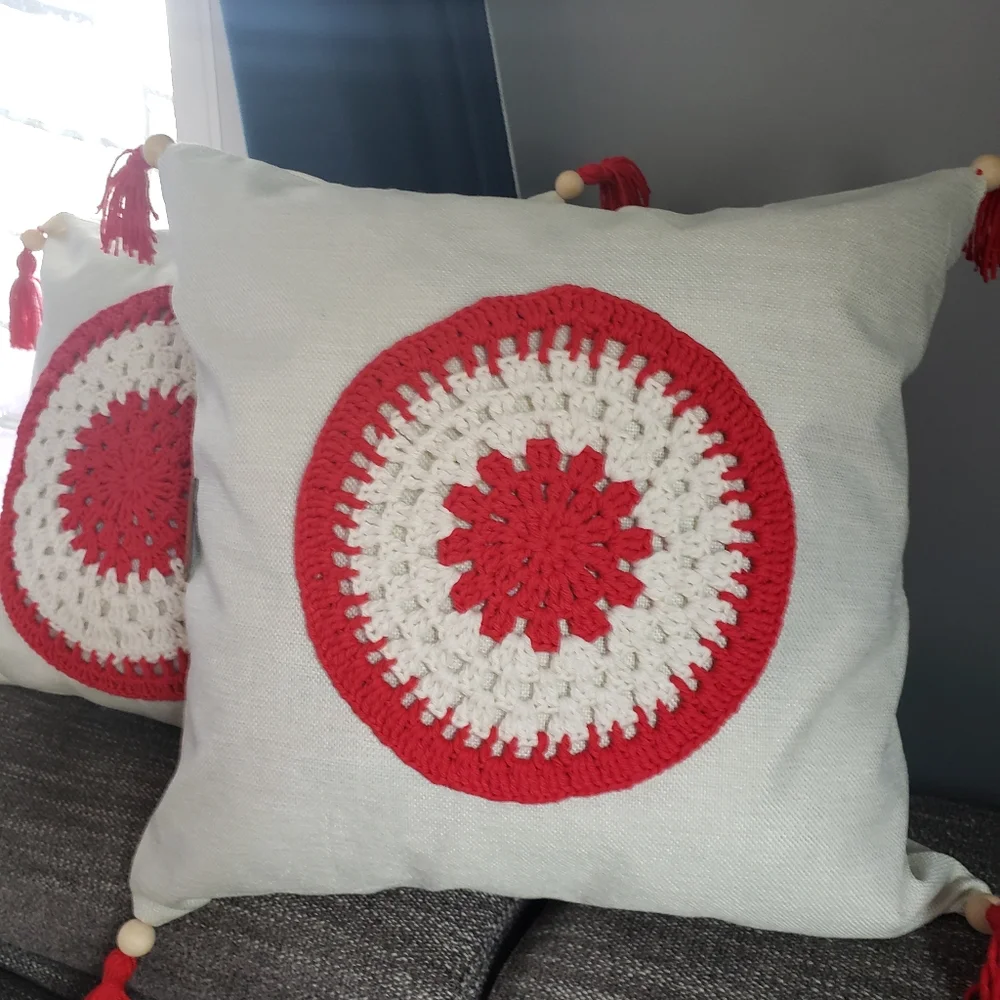 Decorated  Crochet Pillow Covers Handmade